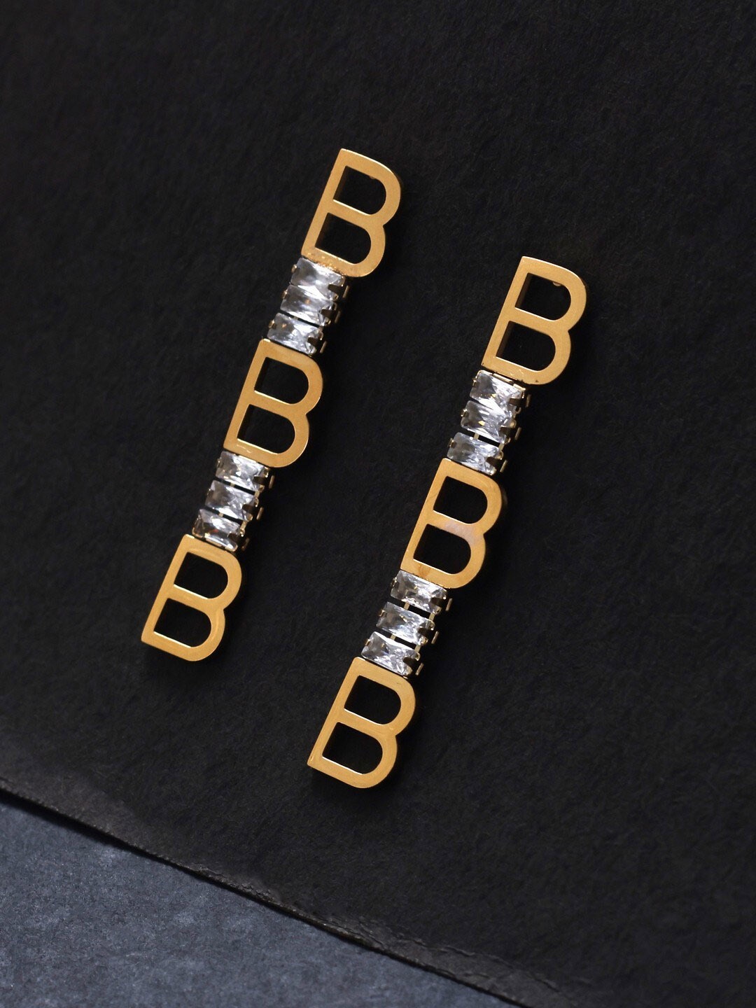 

anore 18K Gold-Plated Contemporary Drop Earrings