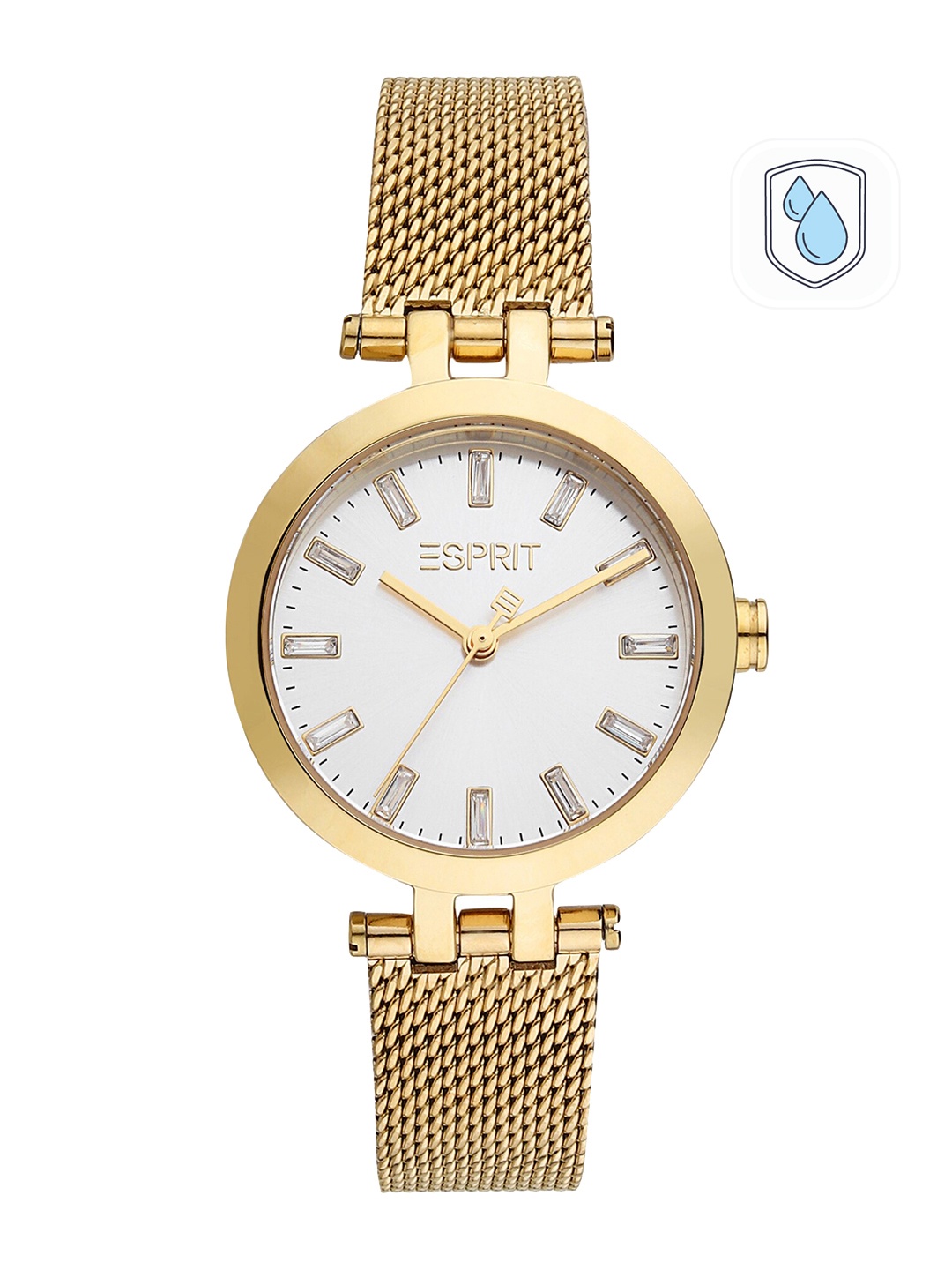 

ESPRIT Women Gold-Toned Dial & Gold Toned Stainless Steel Bracelet Style Straps Analogue Watch