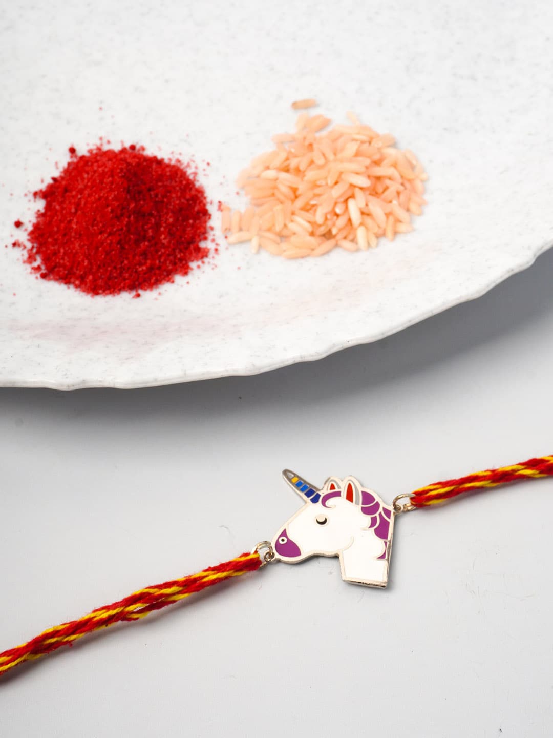 

Ferosh Men White & Purple Mane Unicorn Rakhi