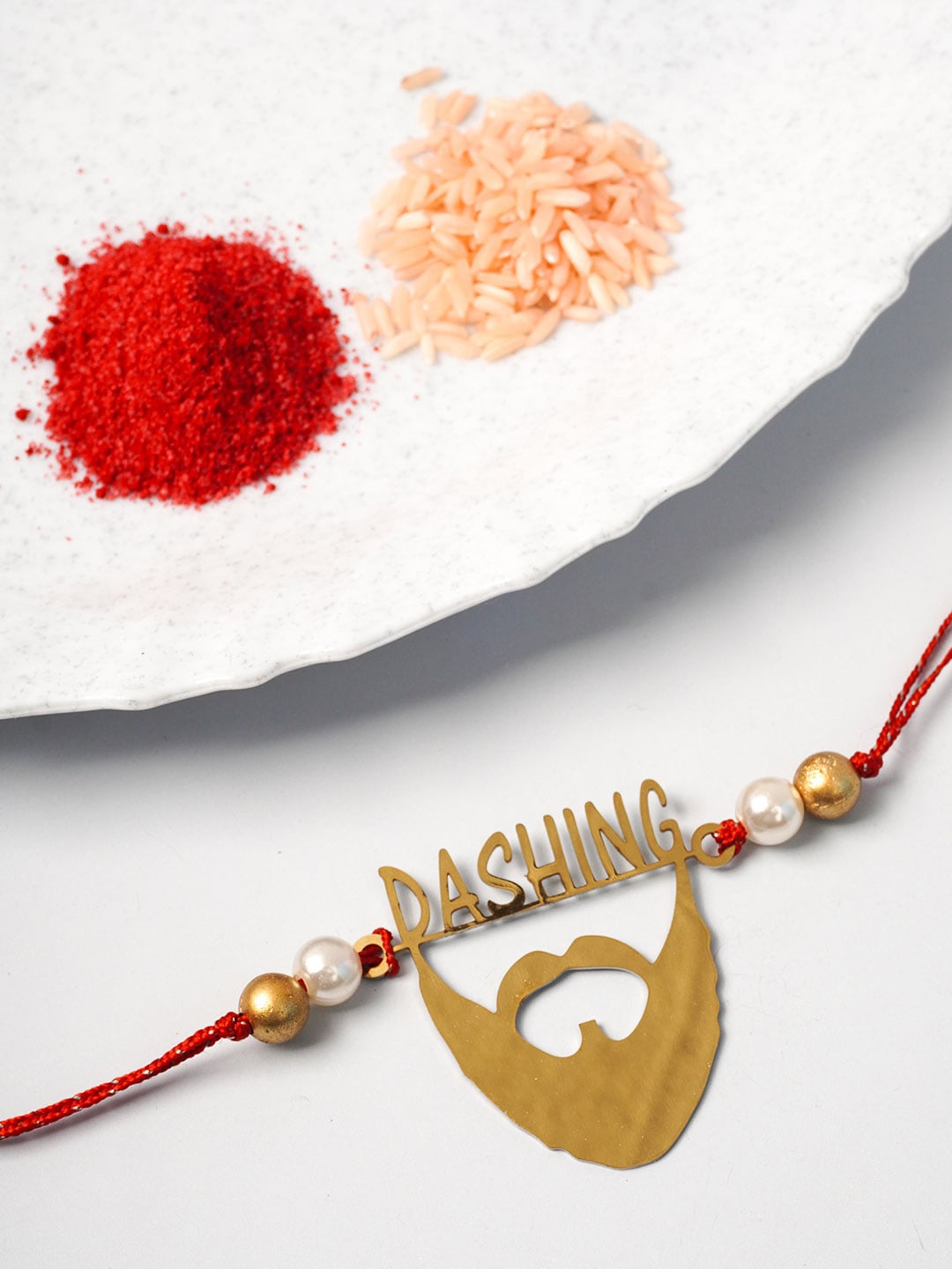 

Ferosh Men Gold-Toned & Red Dashing Bro Rakhi
