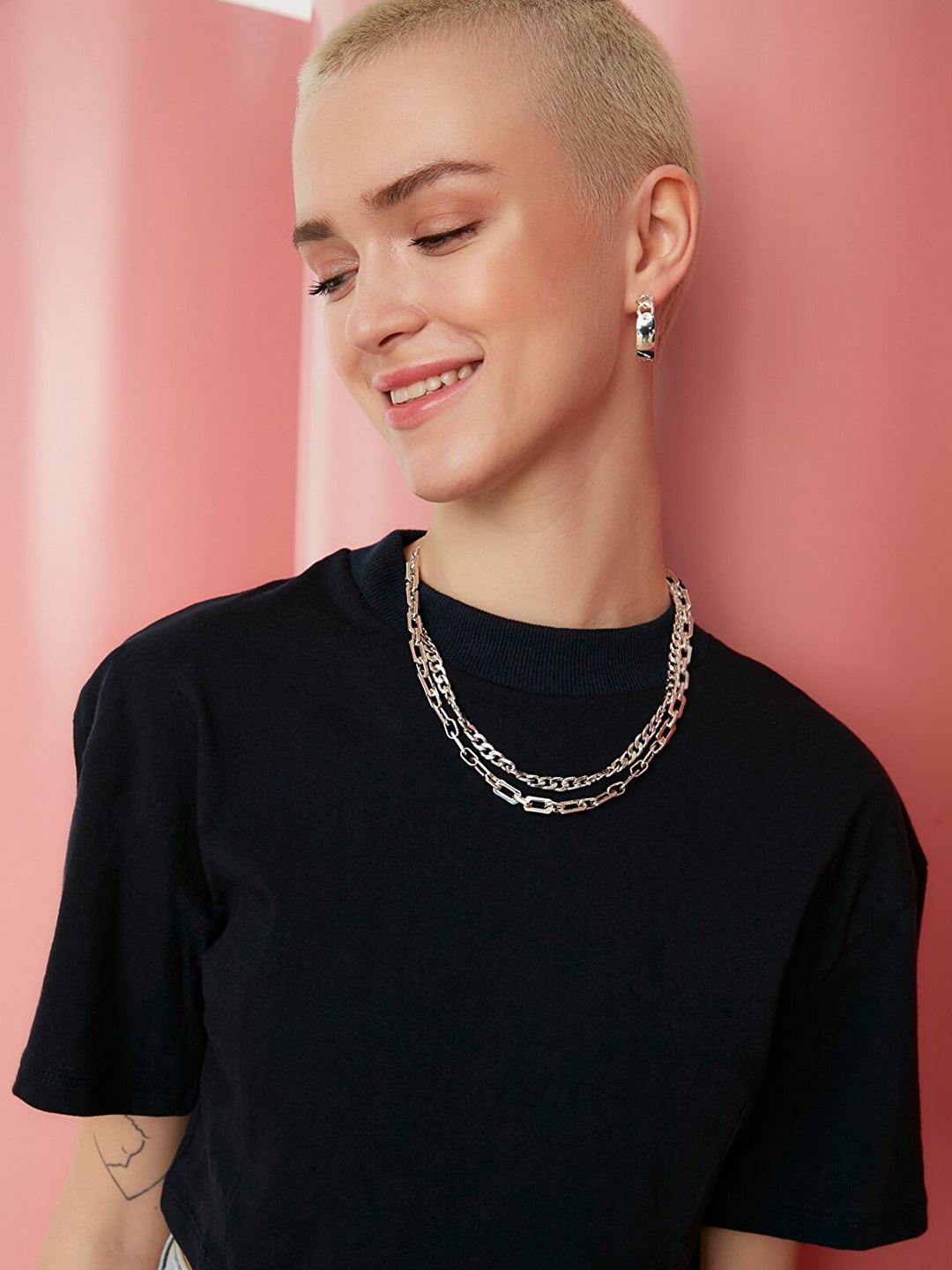 

Trendyol Navy Blue Pure Cotton Solid Crop Top