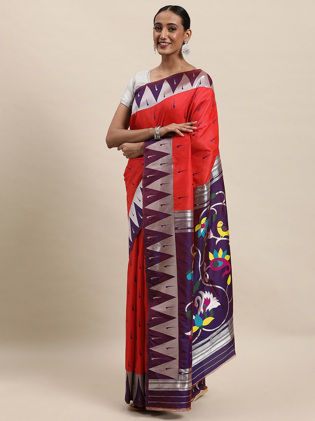 

Royal Rajgharana Saree Red Woven Design Paithani Saree
