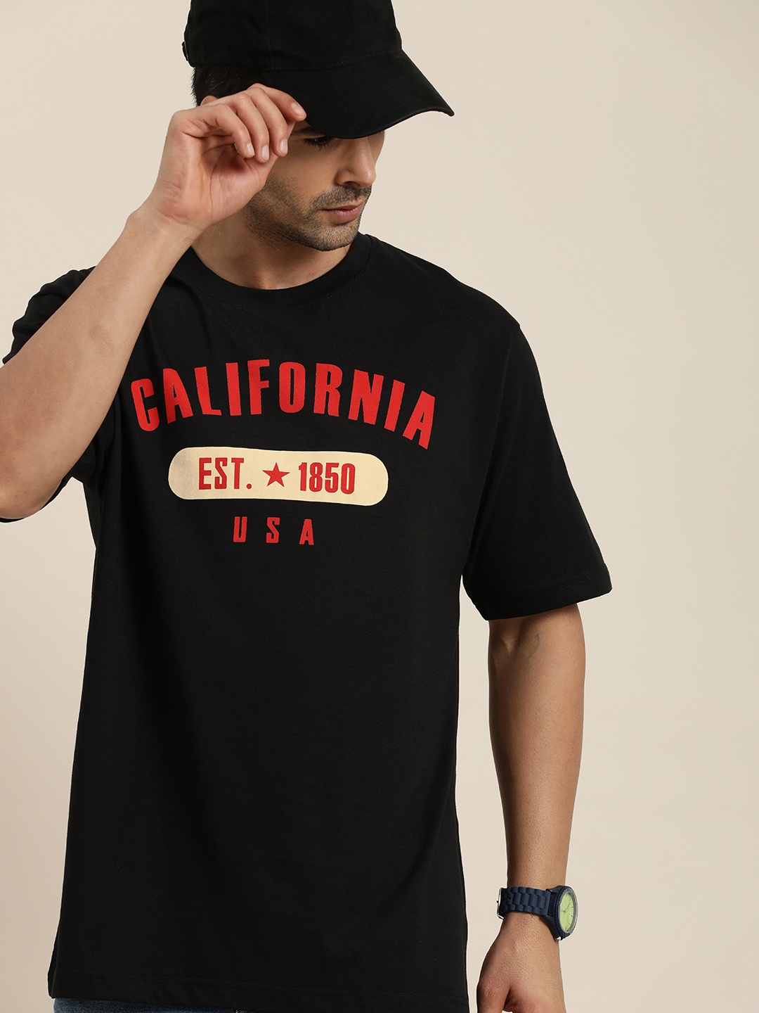 

DILLINGER Men Black Typography Printed Cotton T-shirt