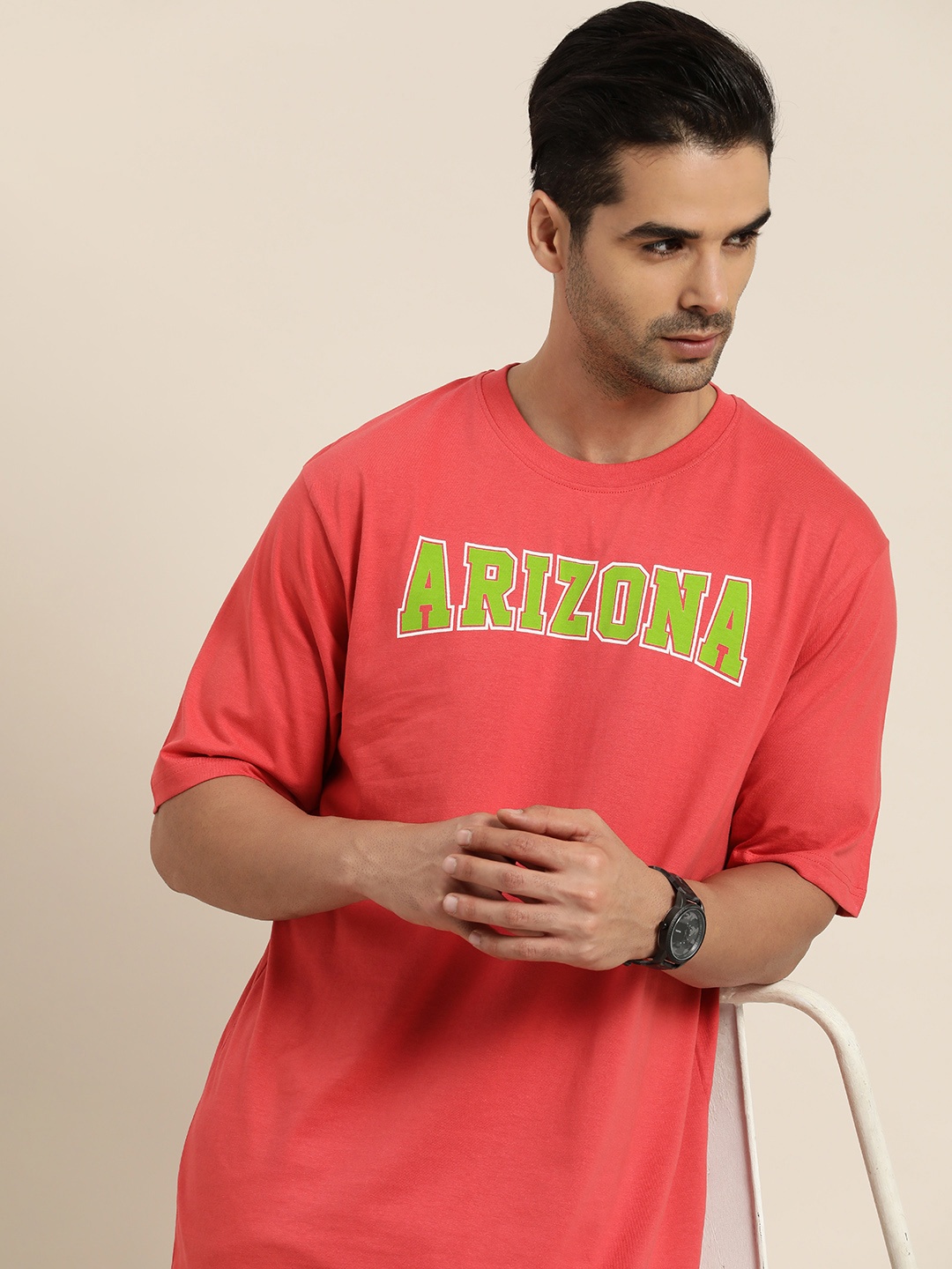 

DILLINGER Men Red Typography Printed Cotton T-shirt