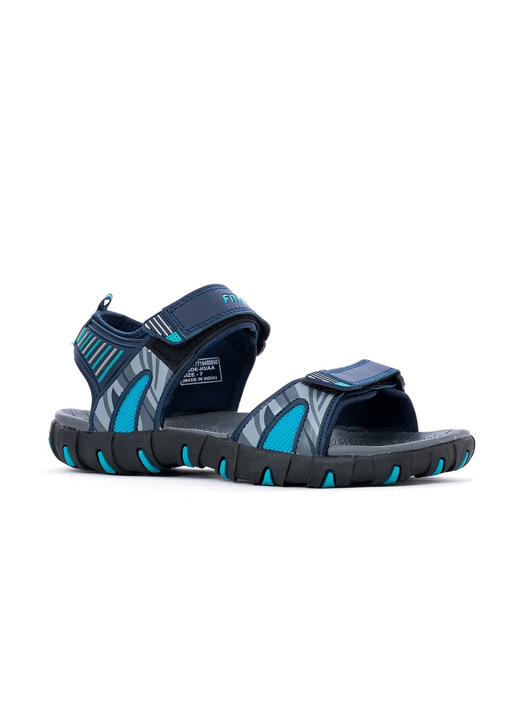 

Khadims Men Navy Blue & Grey Comfort Sandals