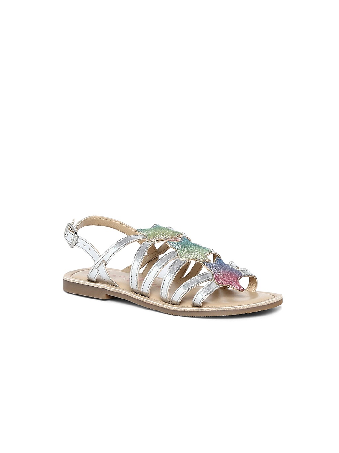 

Aria Nica Girls Silver-Toned Gladiator Flats