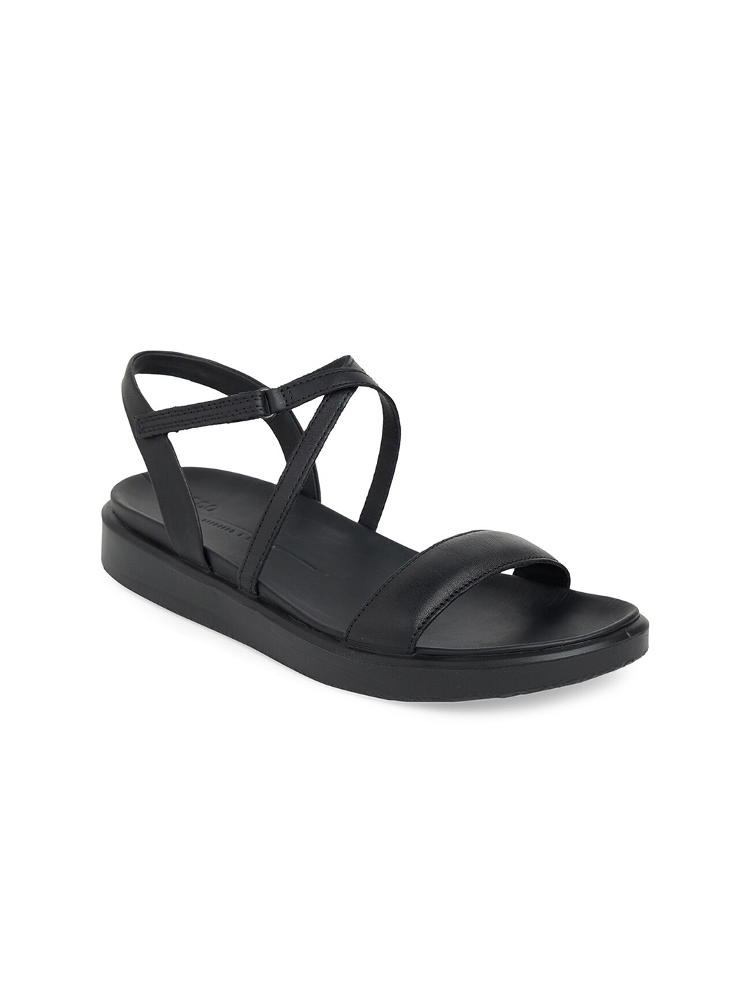 

ECCO Women Scandinavian Spirit Black Leather Regular Flat Sandals