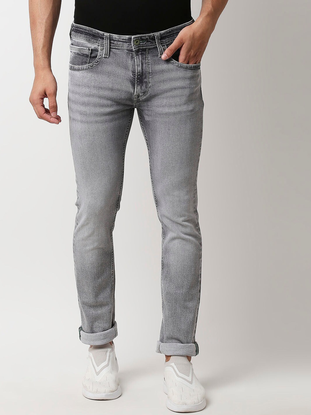 

Pepe Jeans Men Slim Fit Heavy Fade Stretchable Jeans, Grey