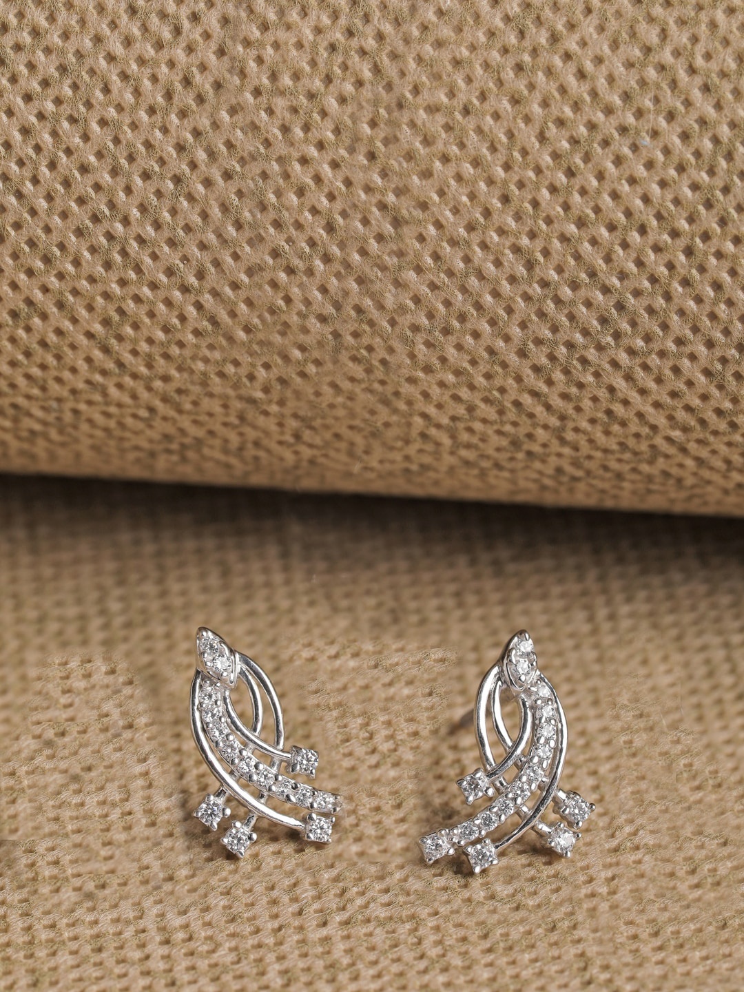 

Clara Silver-Toned Contemporary Studs Earrings