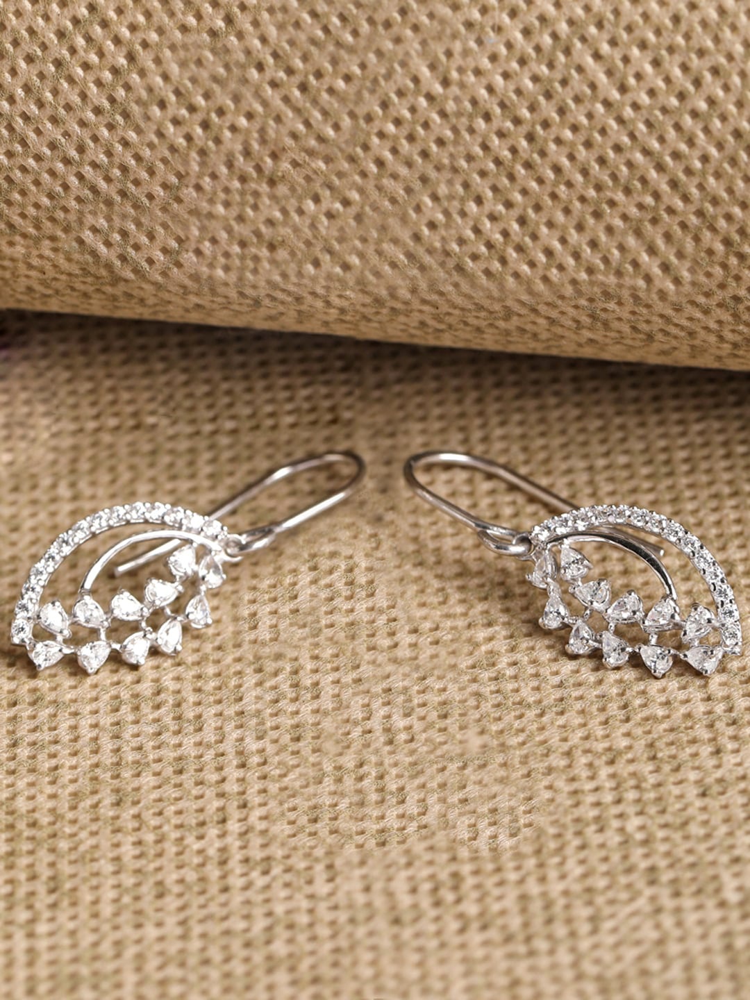 

Clara Silver-Toned Contemporary Studs Earrings