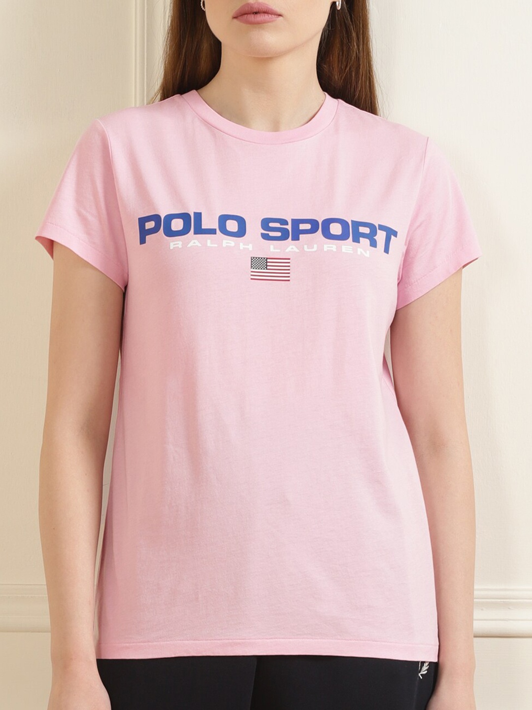 

Polo Ralph Lauren Women Pink Typography Printed Pure Cotton T-shirt