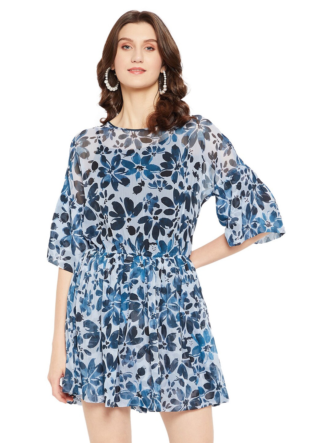 

LY2 Blue & sky gray Chiffon A-Line Dress