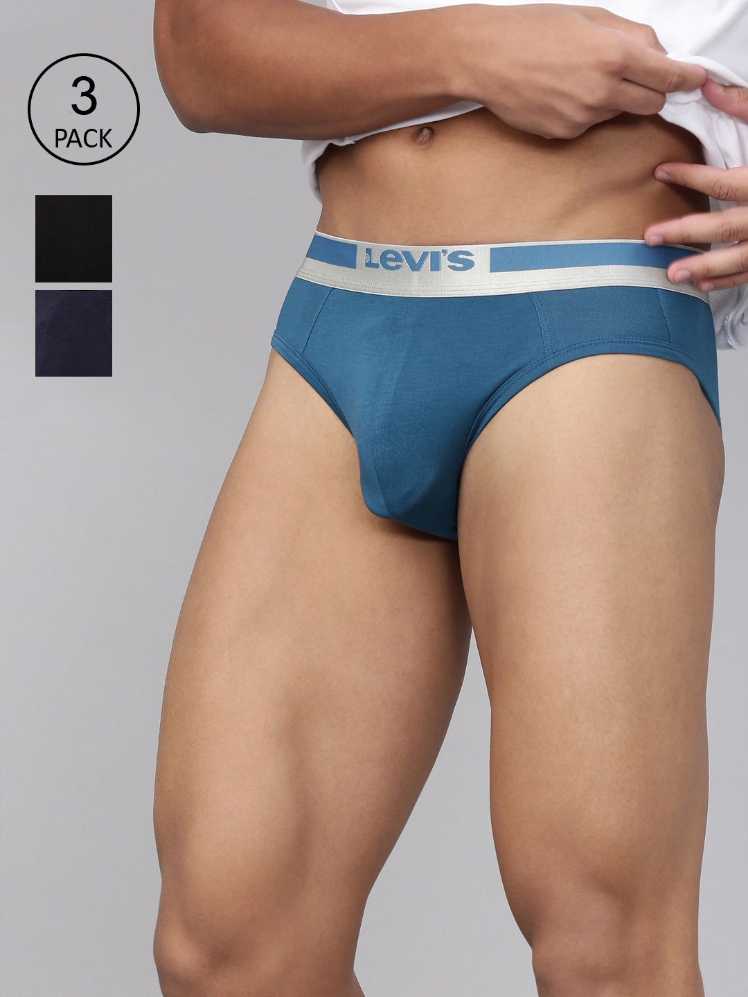 

Levis Men Pack of 3 Assorted Smartskin Technology Cotton Briefs with Tag Free Comfort #029