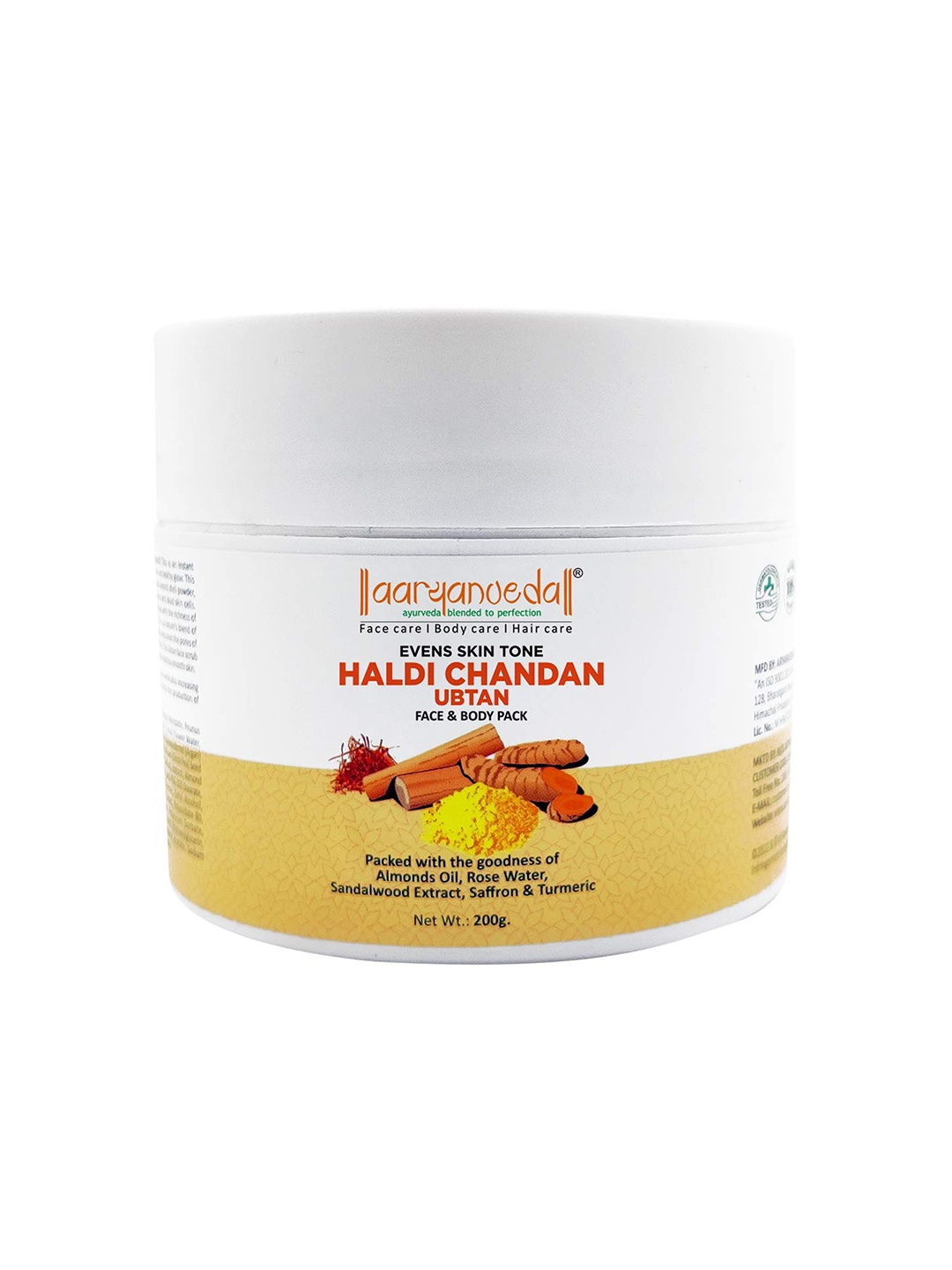 

Aryanveda Haldi Chandan Ubtan Face & Body Pack with Turmeric & Sandalwood - 200g, Mustard