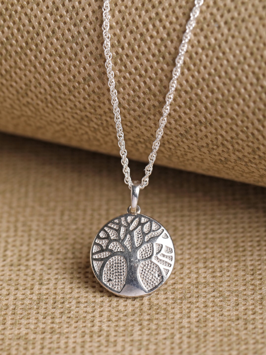 

Clara Silver Rhodium-Plated Tree of Life Chain Pendant