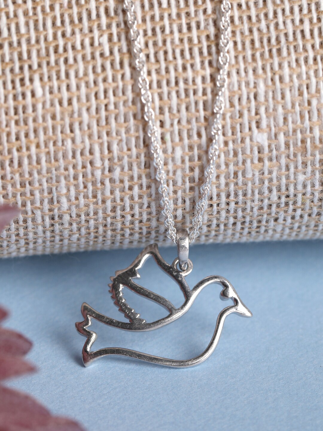 

Clara 925 Silver Rhodium-Plated Bird Chain Pendant