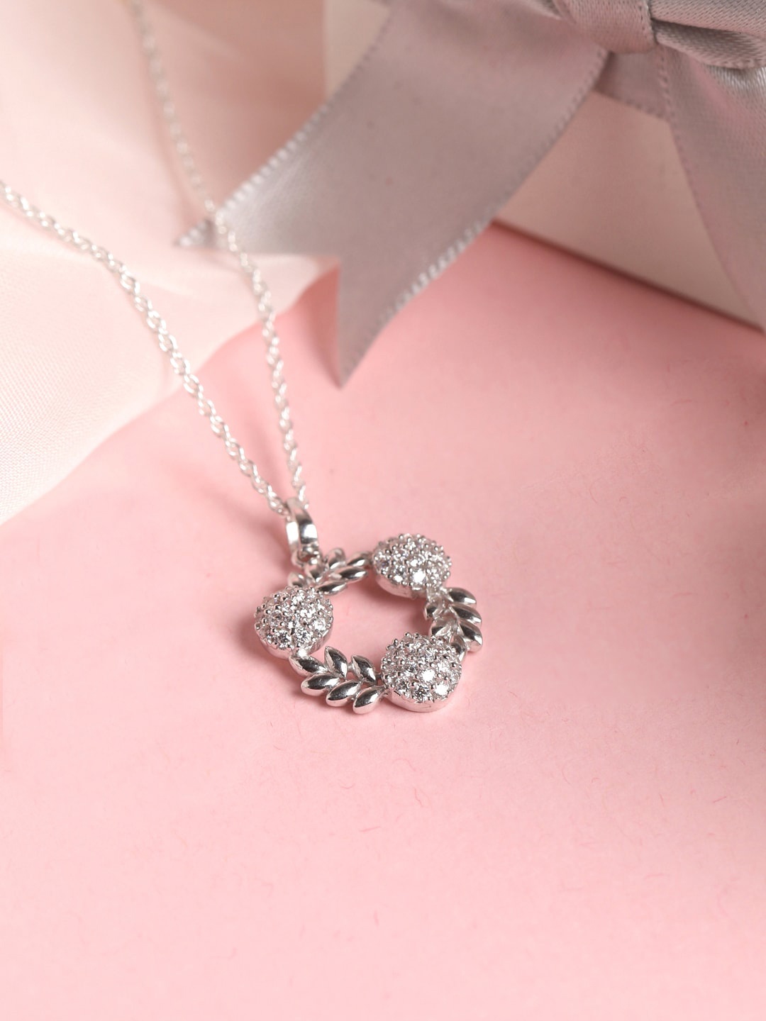 

Clara 925 Silver Rhodium-Plated Amla Chain Pendant