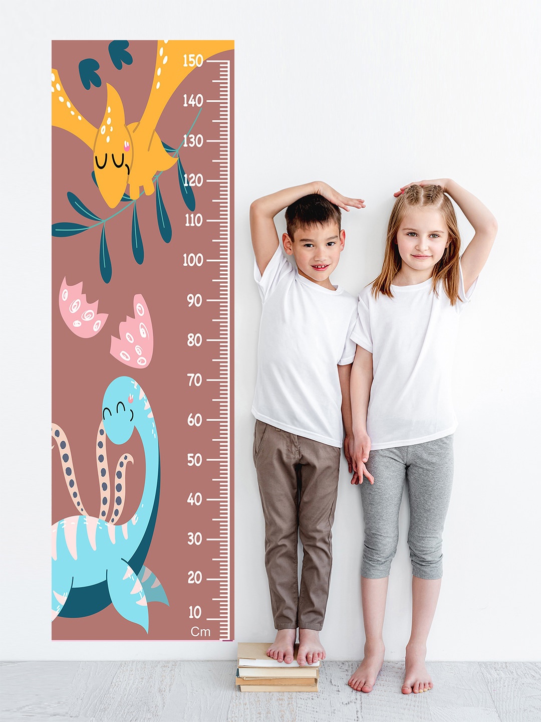 

WENS Brown & Blue Animal Printed Masti Time Height Chart Wall Decal