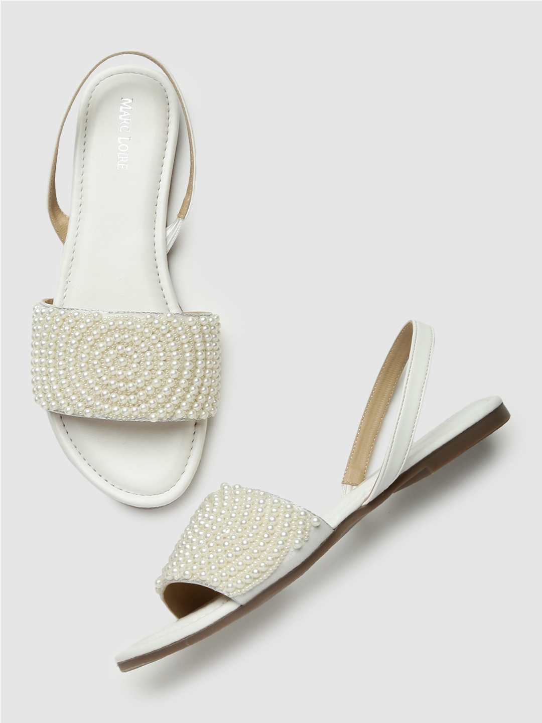 

Marc Loire Women White Ethnic Open Toe Flats