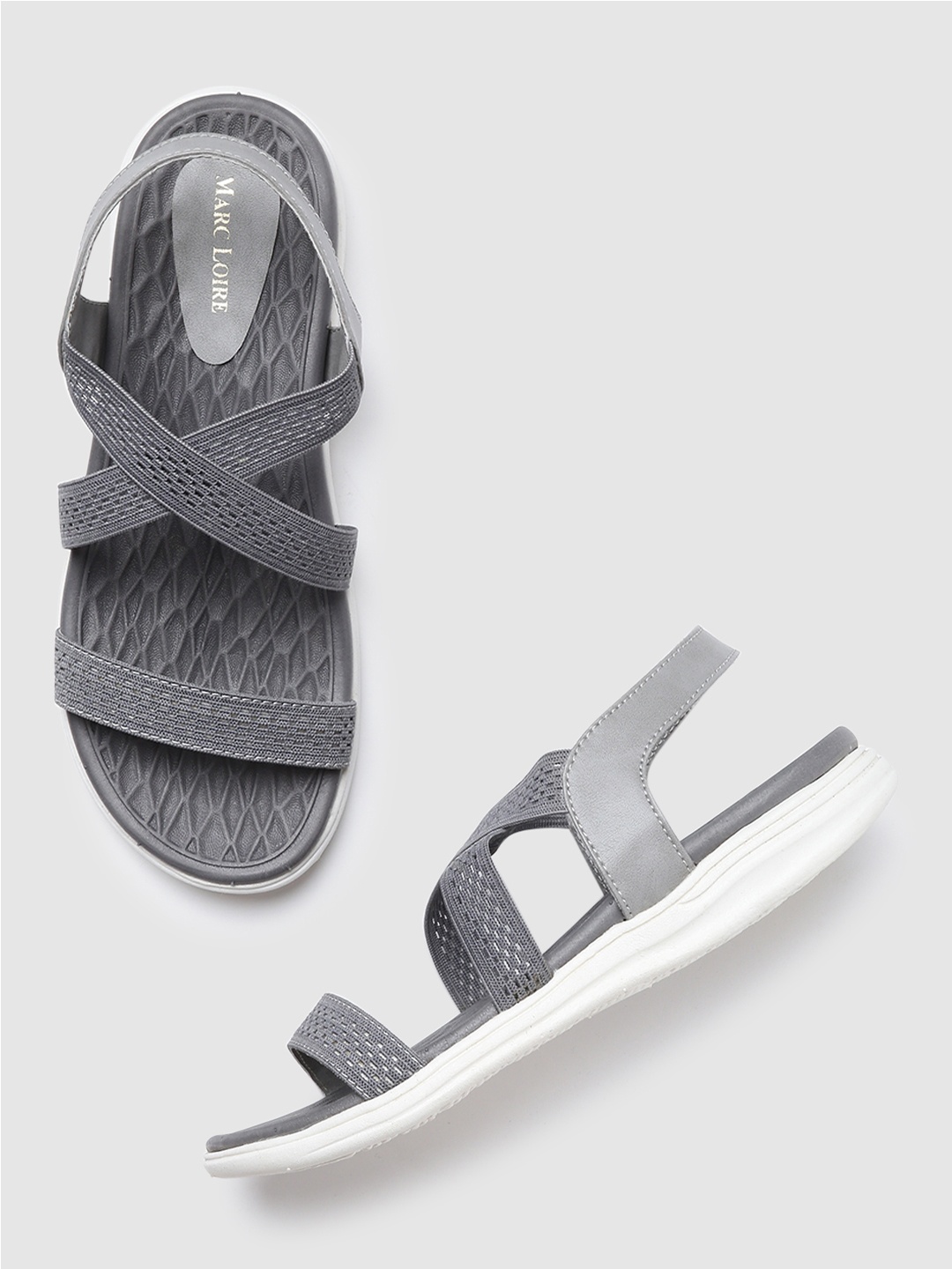 

Marc Loire Grey Textured PU Flatform Sandals