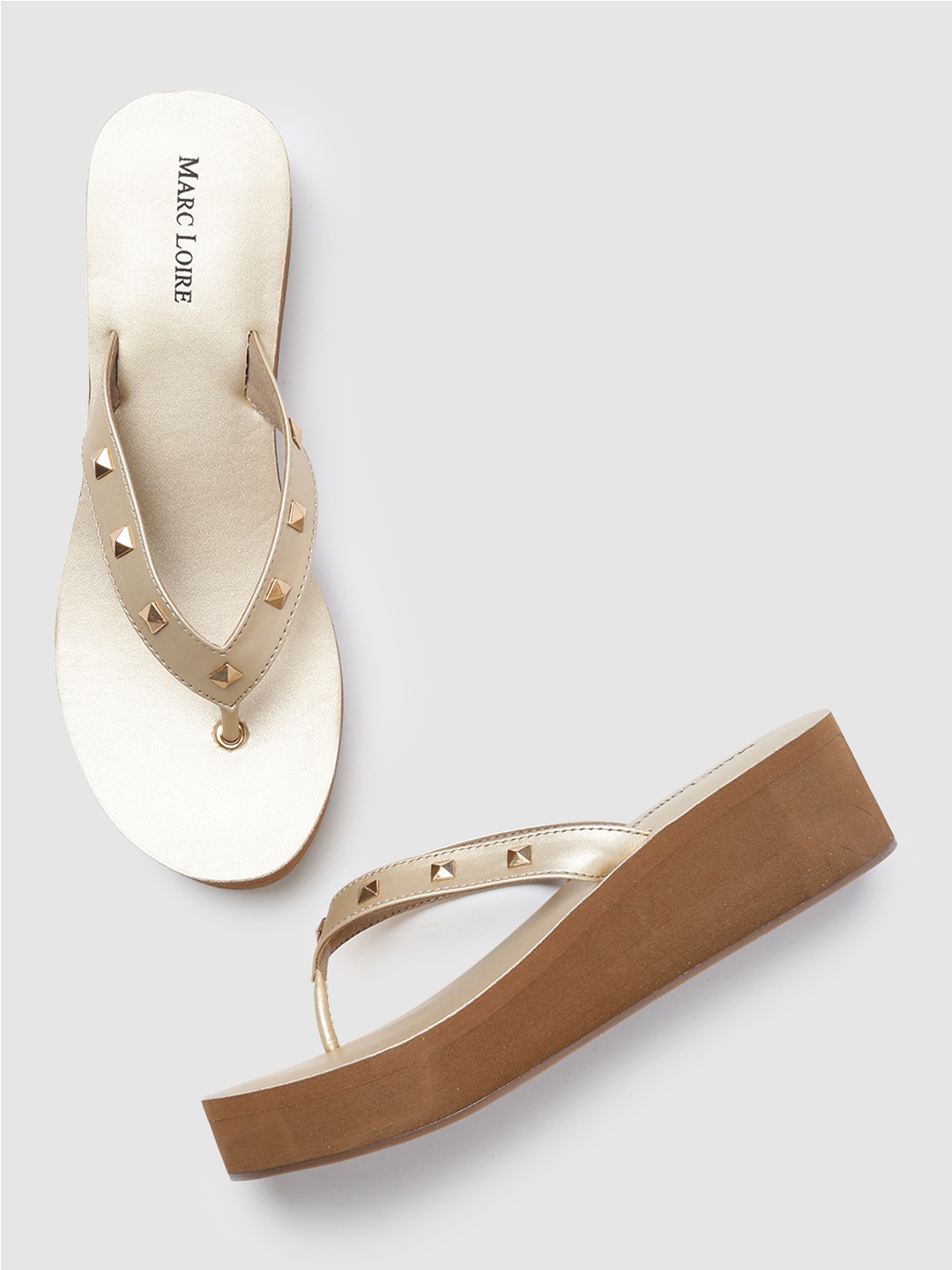

Marc Loire Gold-Toned PU Wedge Sandals