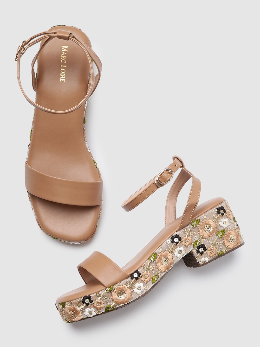 

Marc Loire Tan PU Work Block Sandals