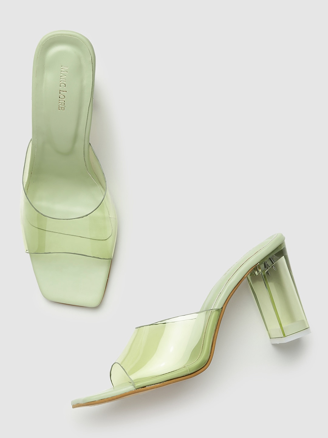 

Marc Loire Green Textured PU Work Block Mules