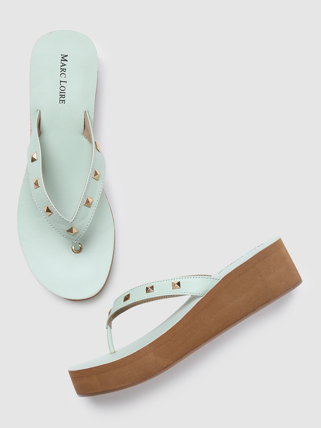 

Marc Loire Green PU Wedge Sandals