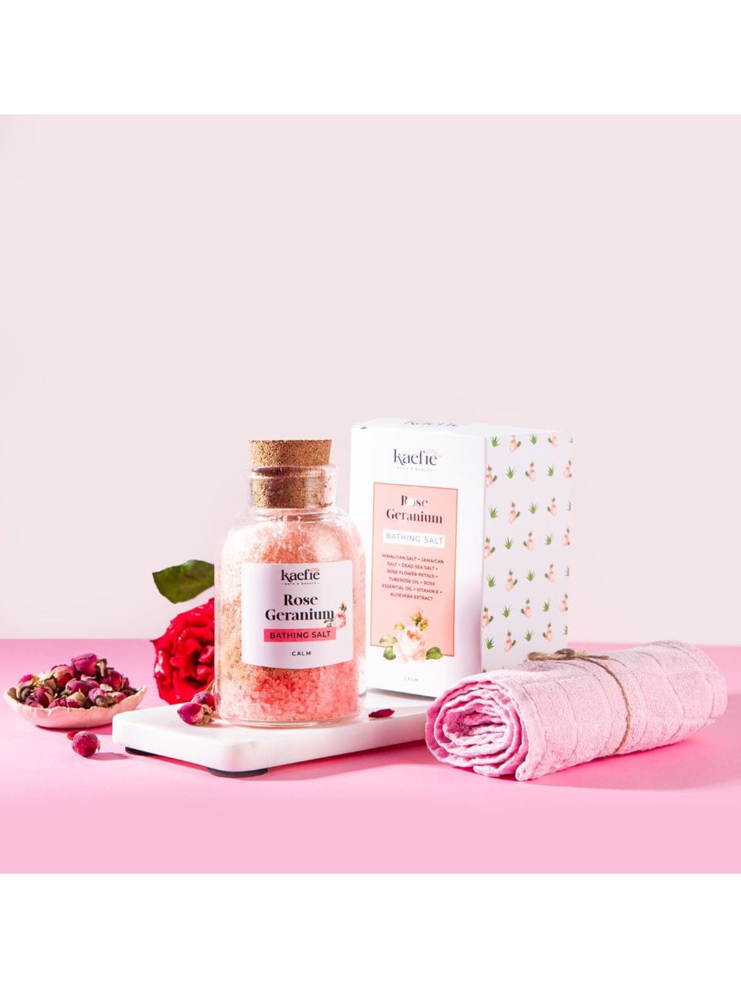 

KAEFIE BEAUTY Set Of 2 Rose Geranium Bathing Salt, Pink