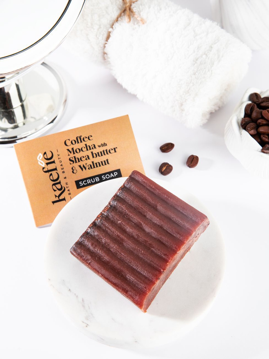 

KAEFIE BEAUTY Set Of 2 Coffee mocha Bathing Scrub Soap, Coffee brown