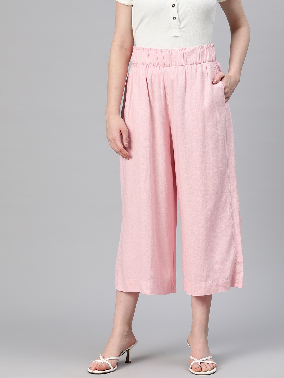 

Marks & Spencer Women High-Rise Culottes, Pink