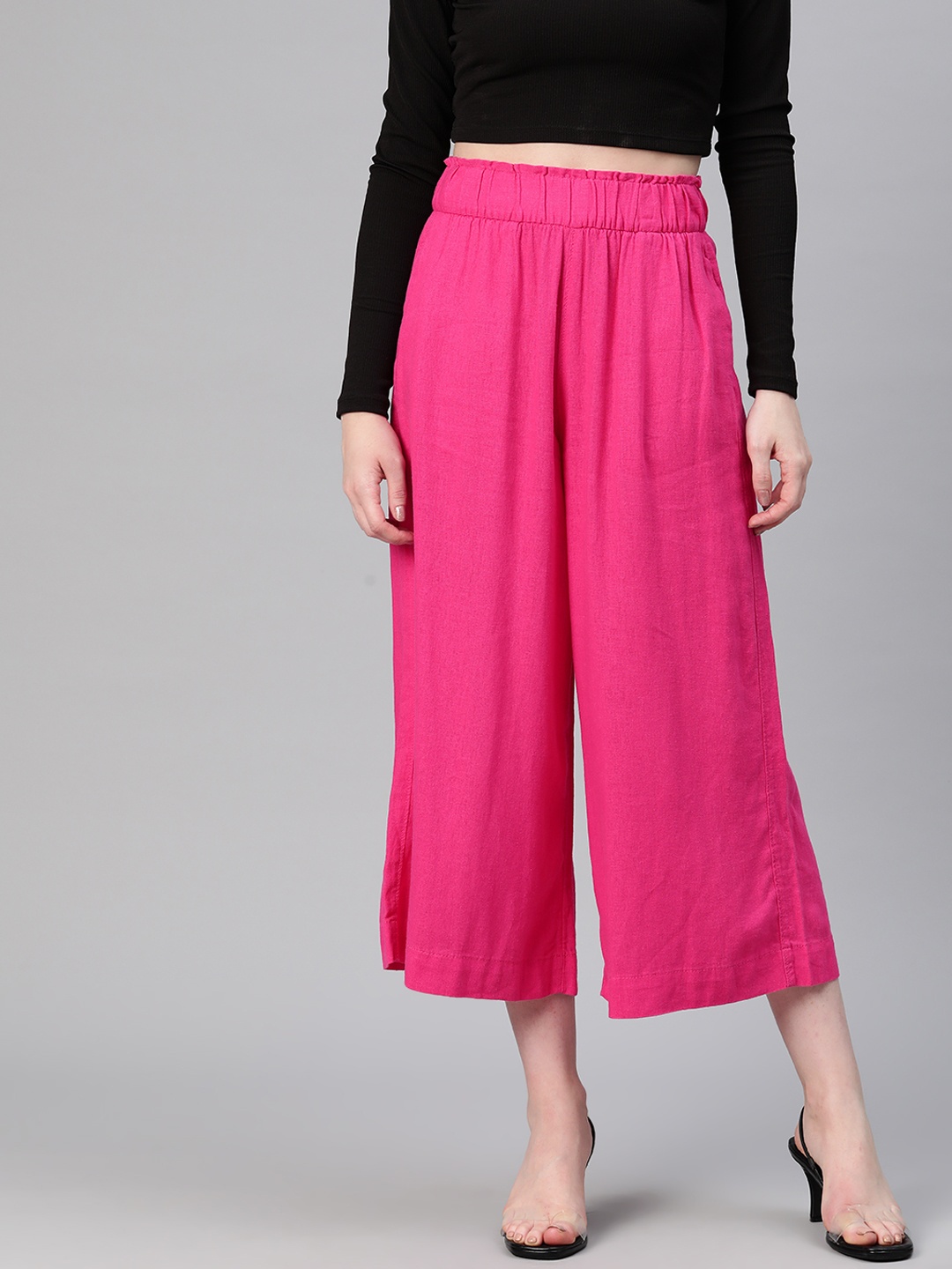

Marks & Spencer Women High-Rise Culottes, Fuchsia