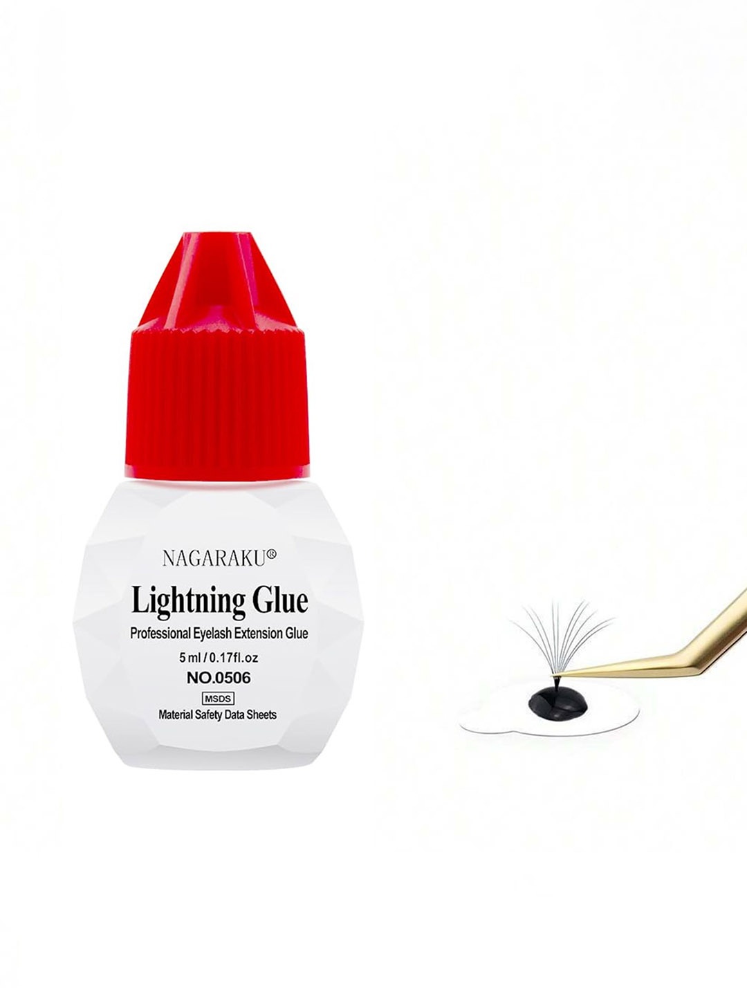 

NAGARAKU Low Smell Fast Dry Volume Eyelash Extension Glue 5ml - Black 0.5-1S