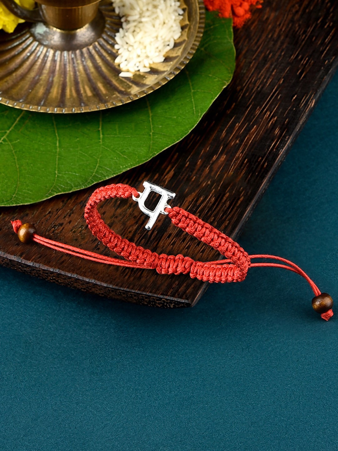 

ToniQ Men Silver-Plated Red Rakhi