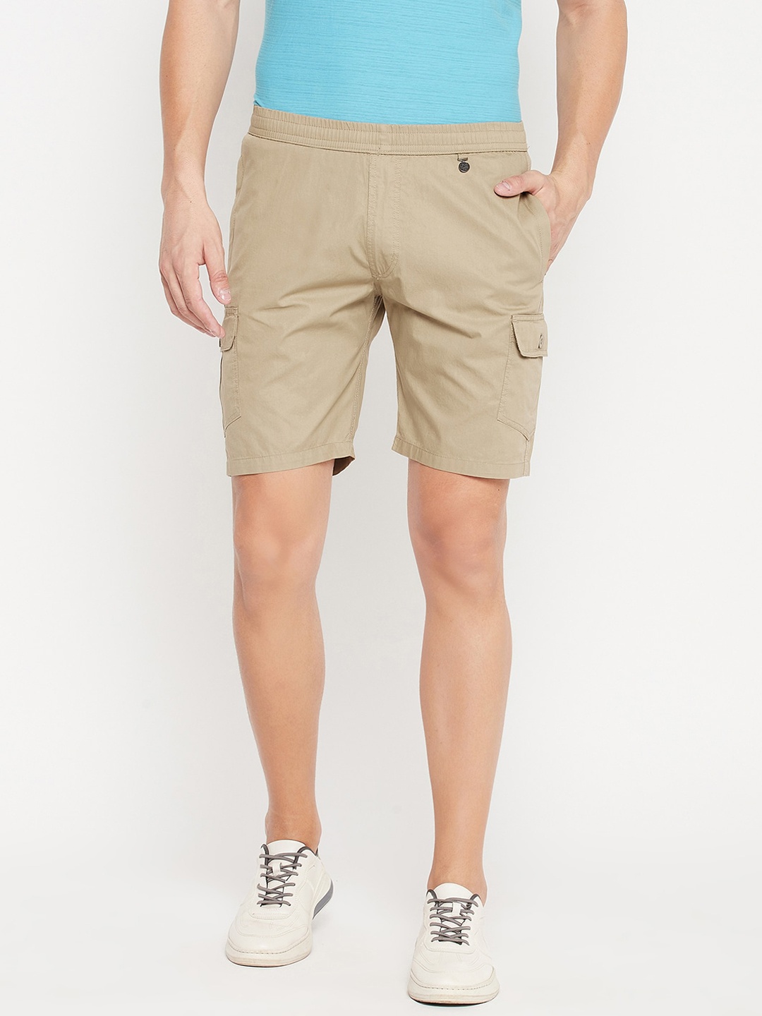 

Okane Men Camel Brown Cargo Shorts