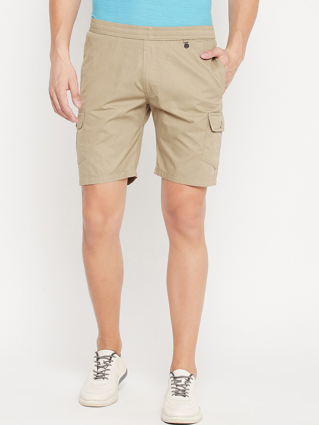 

Okane Men Camel Brown Cargo Shorts