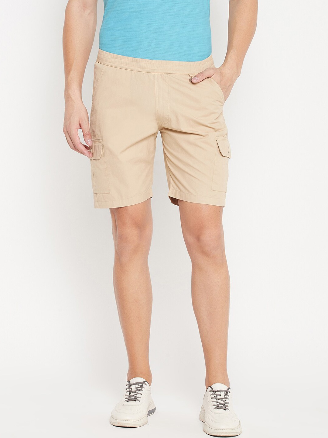 

Okane Men Cream-Coloured Sports Shorts