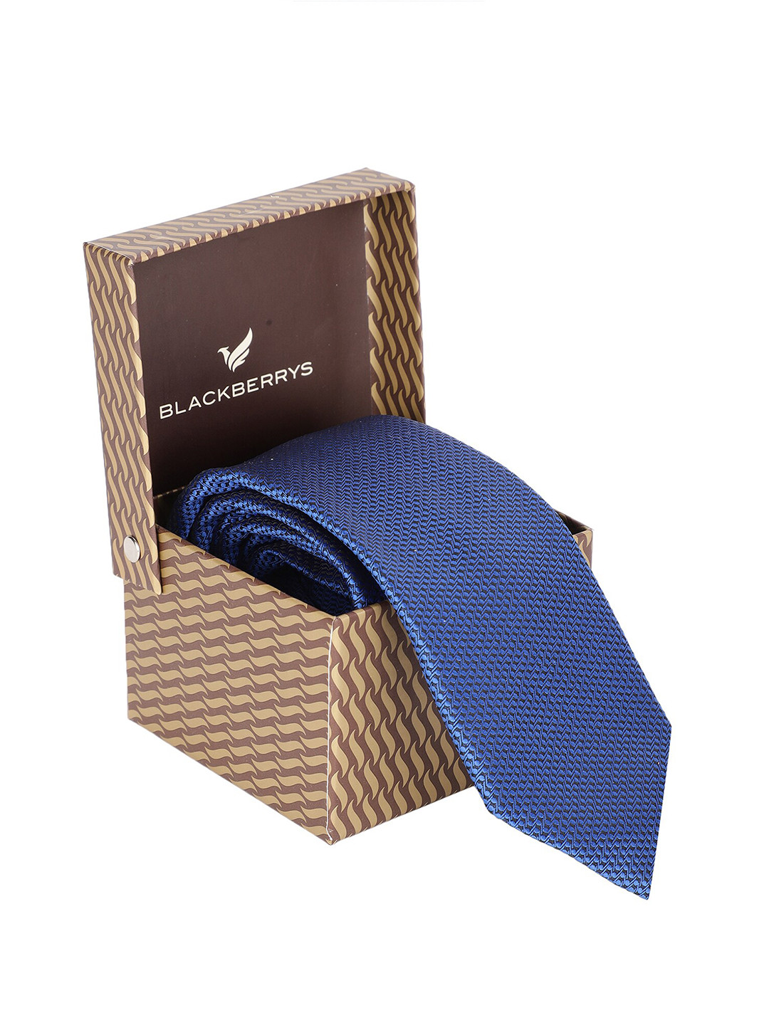 

Blackberrys Men Blue & Black Woven Design Skinny Tie