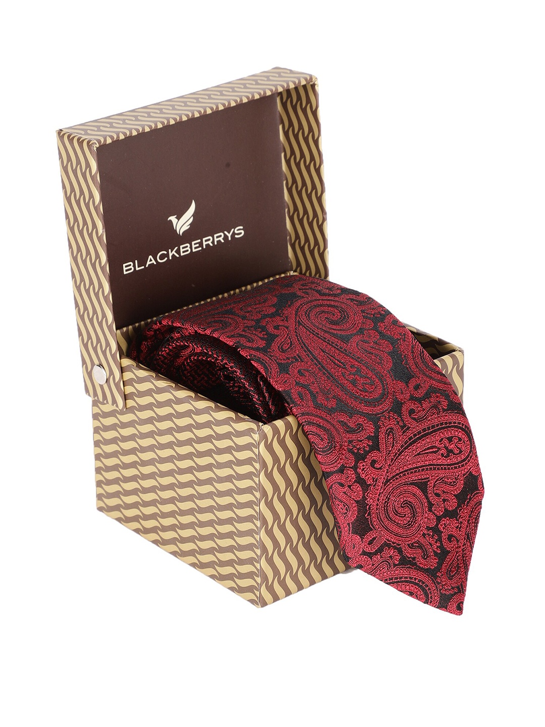 

Blackberrys Men Maroon & Black Printed Broad Tie