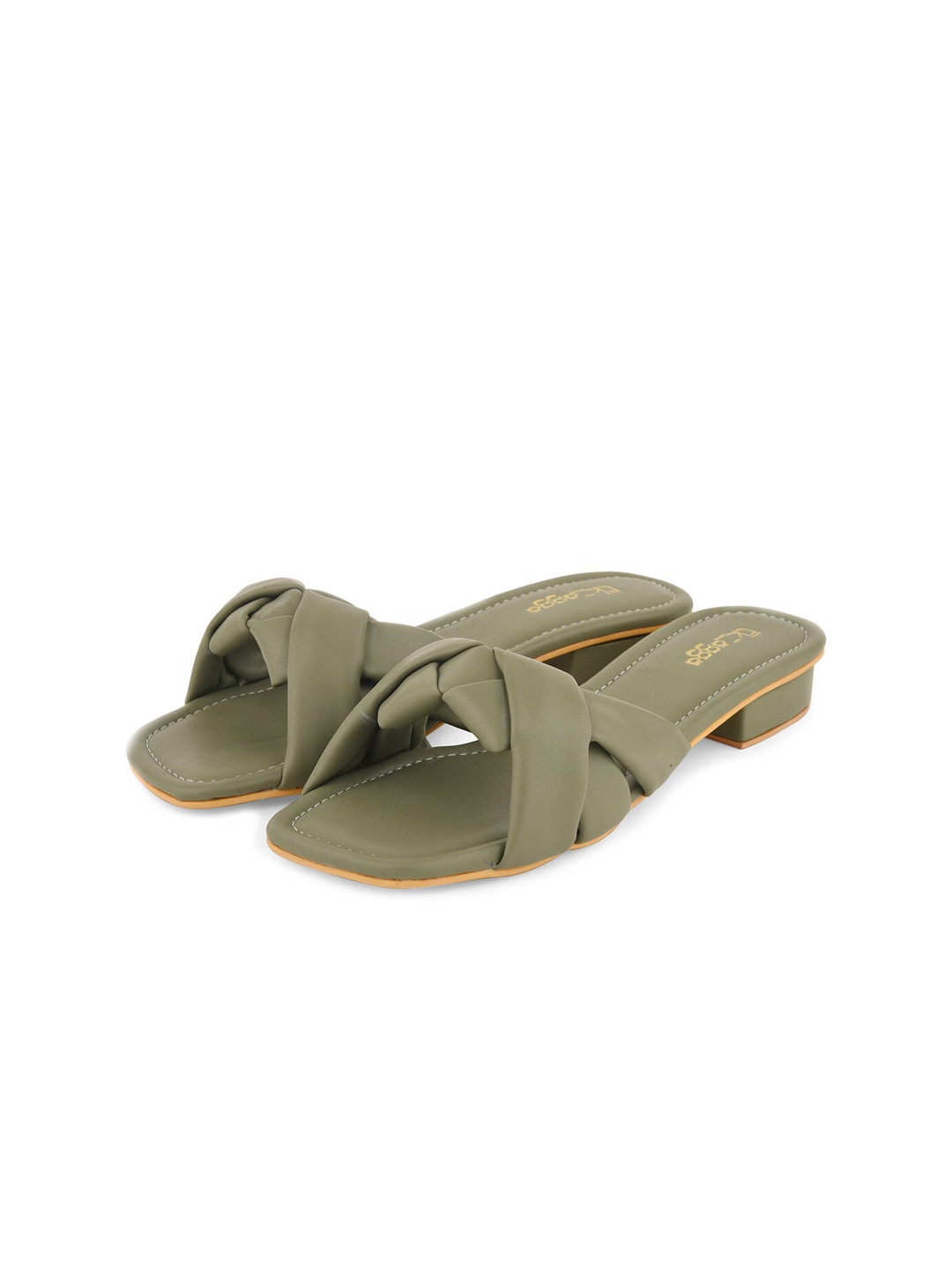 

Ek agga Women Olive Green Open Toe Flats