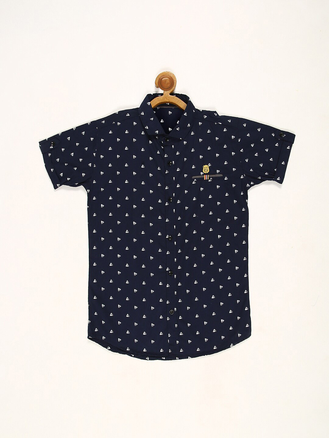 

V2 Value & Variety Boys Navy Blue Printed Casual Shirt