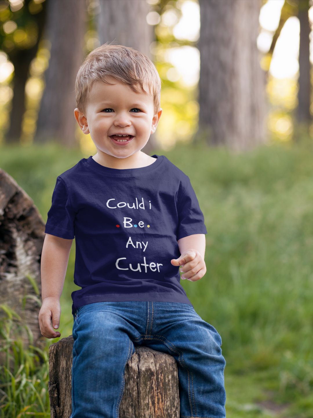 

MA Baby Kids Navy Blue & blue Typography Printed Pure Cotton Bio Finish T-shirt