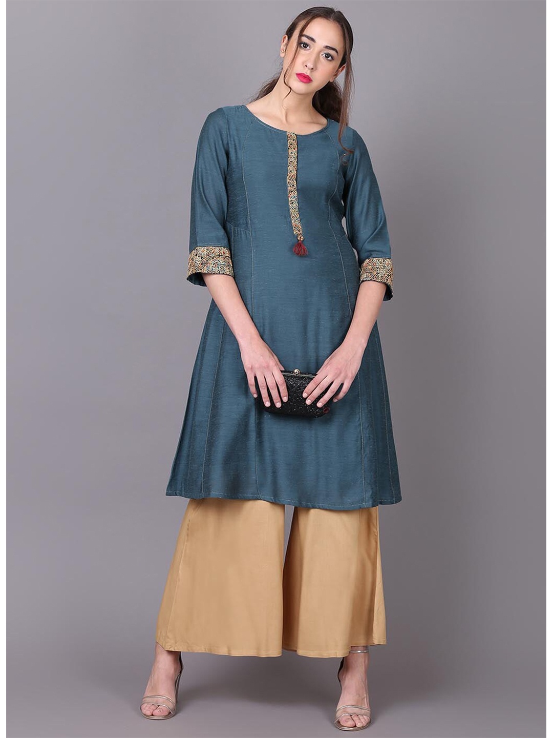 

Lakshita Women Turquoise Blue Solid Kurta