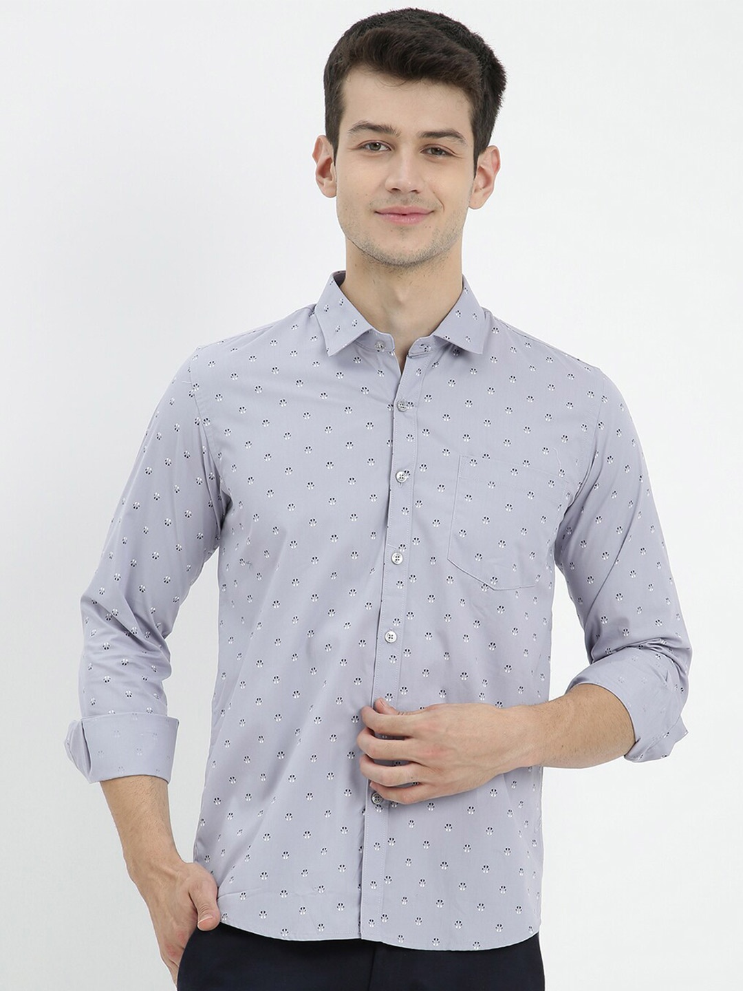 

V2 Value & Variety Men Grey Printed Formal Shirt