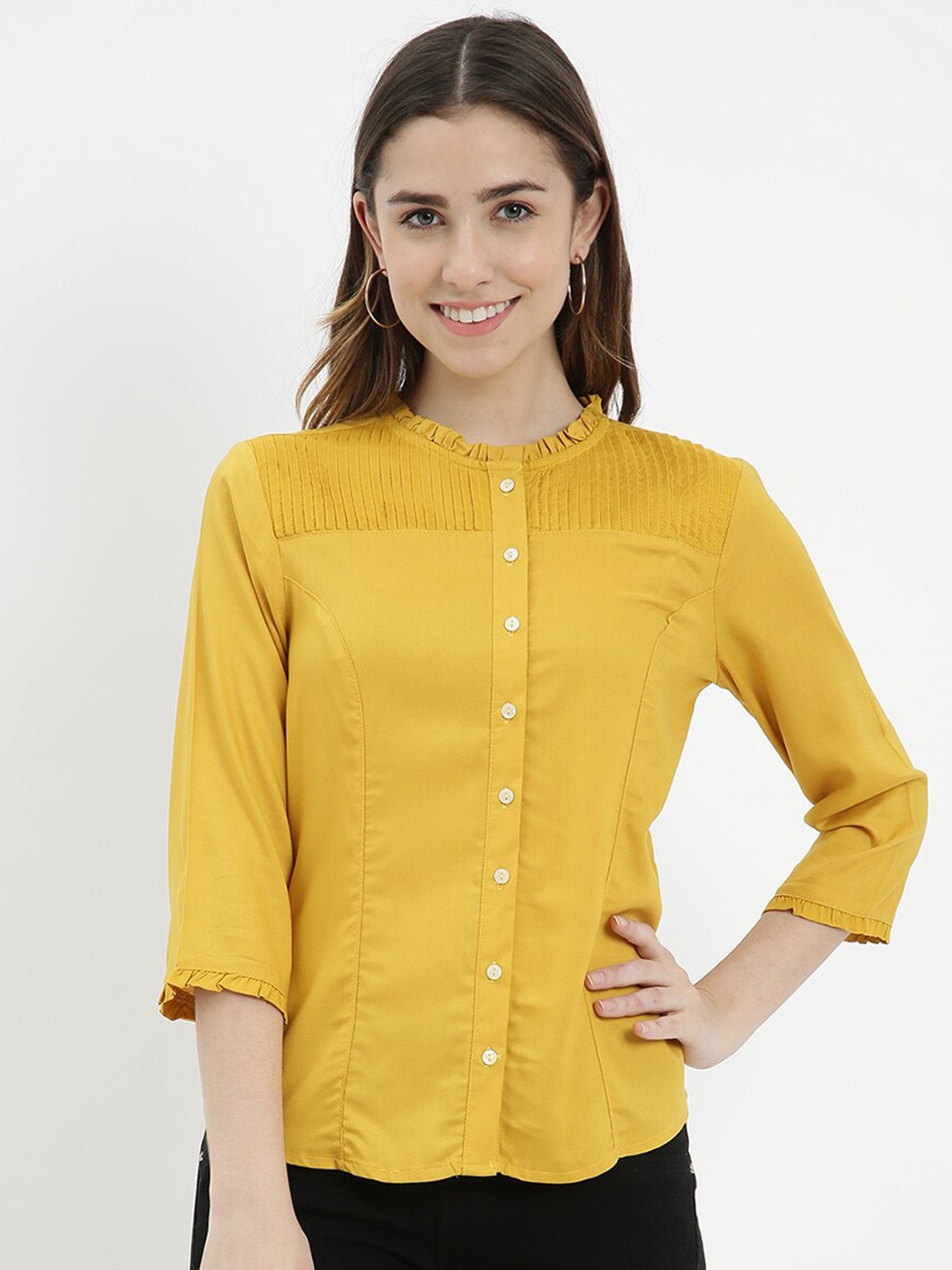 

V2 Value & Variety Women Mustard Casual Shirt