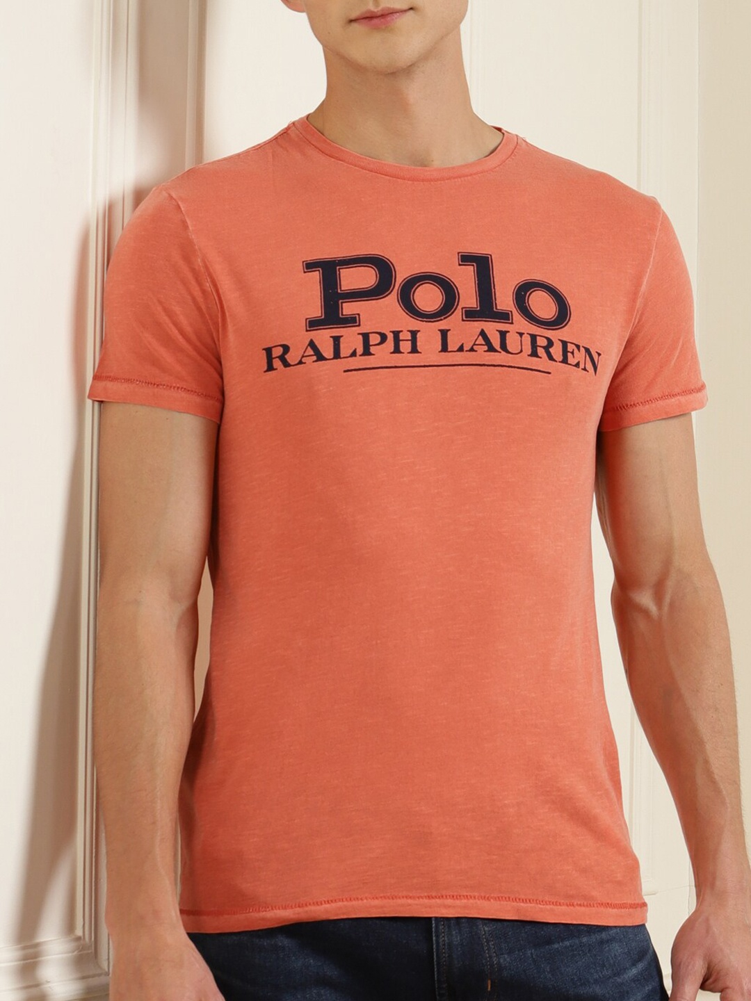 

Polo Ralph Lauren Men Orange Brand-Logo Printed Cotton T shirts