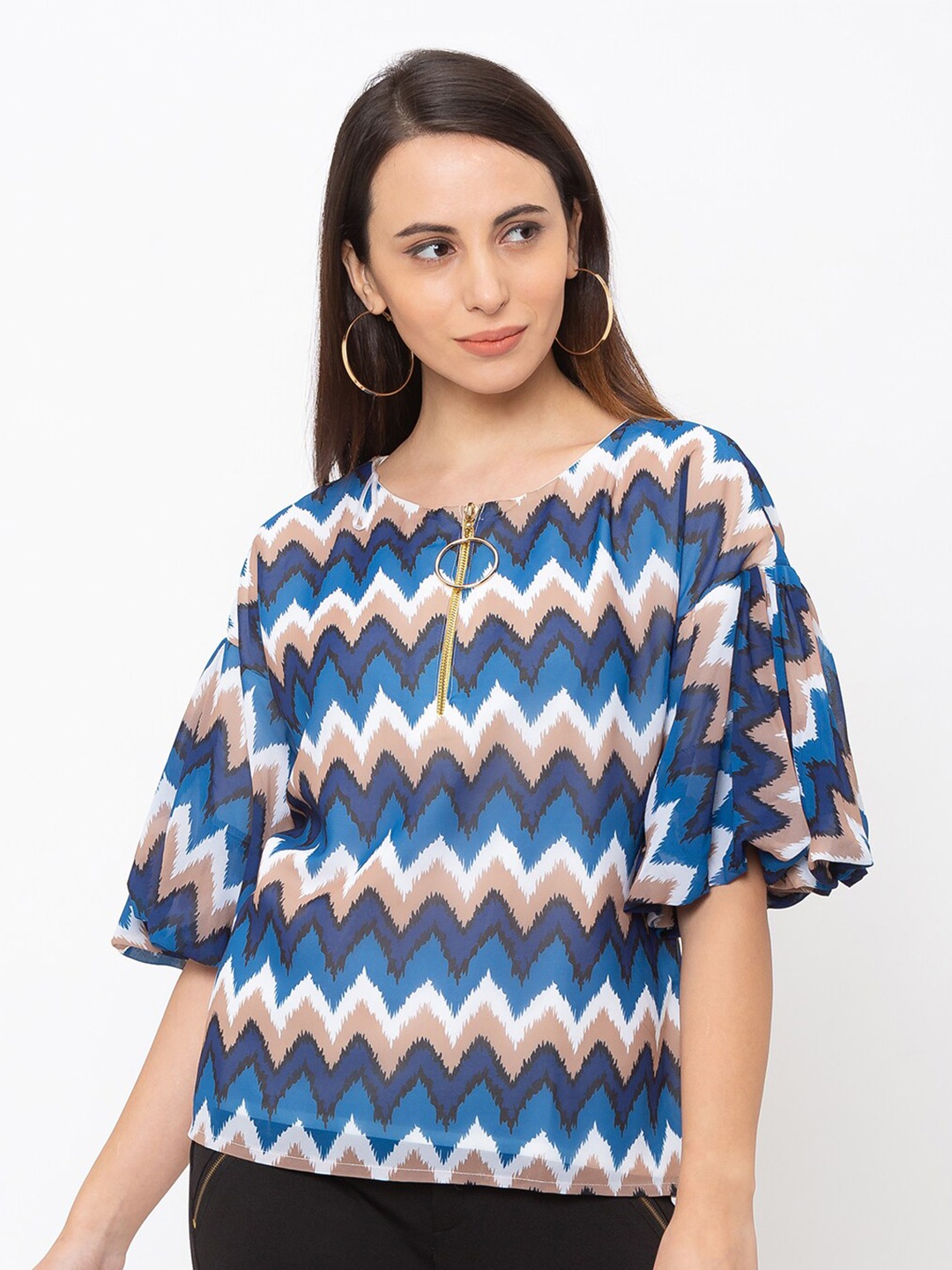 

La Aimee Multi-Coloured Geometric Top