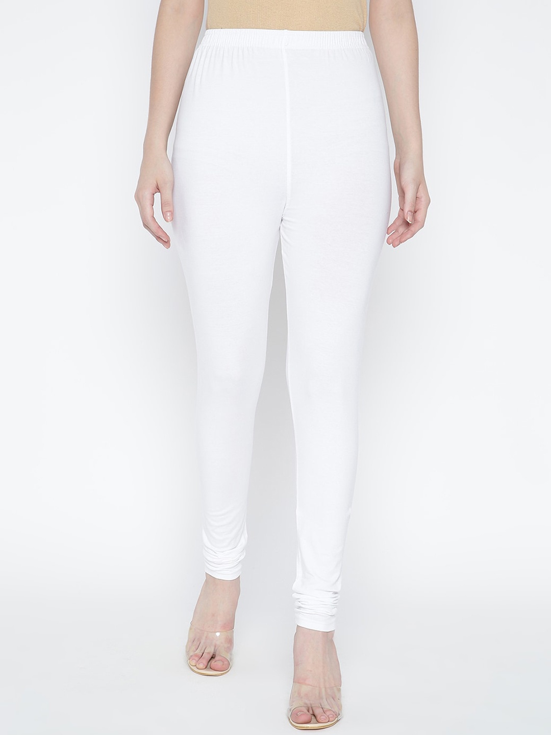 

V2 Value & Variety Women White Solid Cotton Churidar Length Leggings