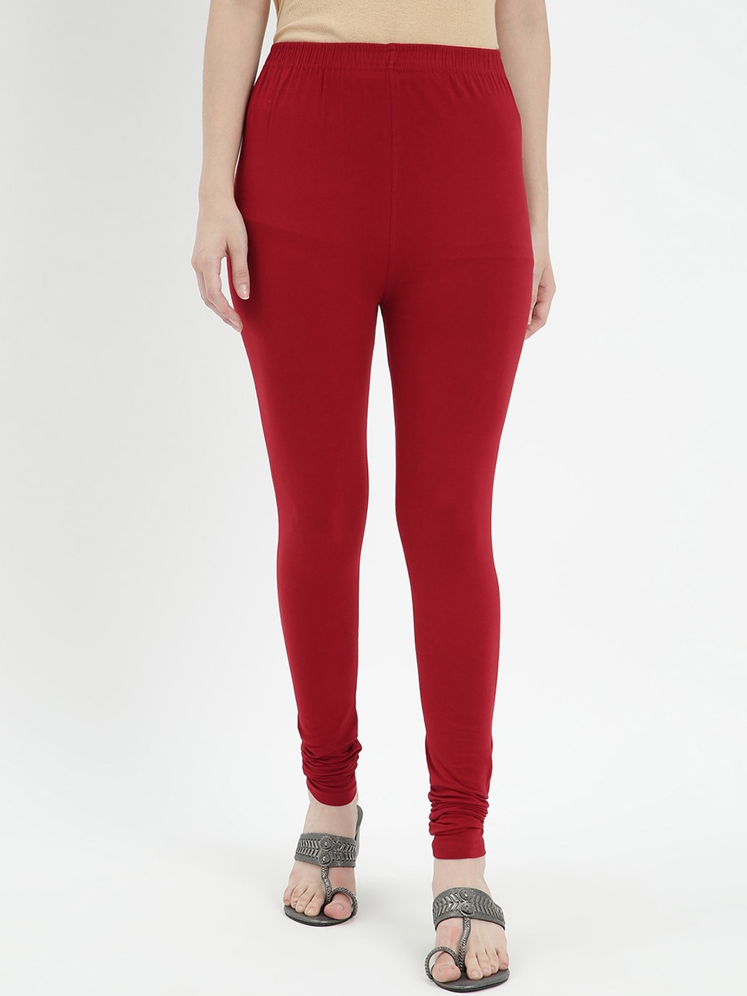 

V2 Value & Variety Women Maroon Solid Cotton Ankle-Length Leggings