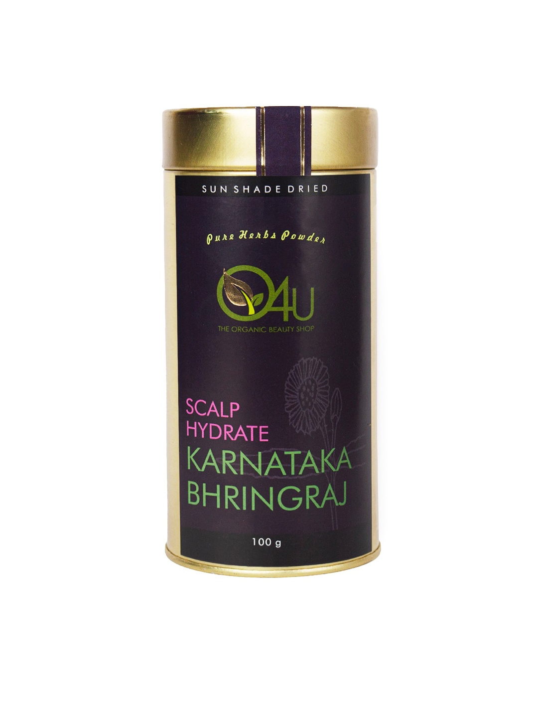 

O4U Sun Shade Dried Karnataka Bhringraj Powder for Scalp Hydration - 100 g, Black